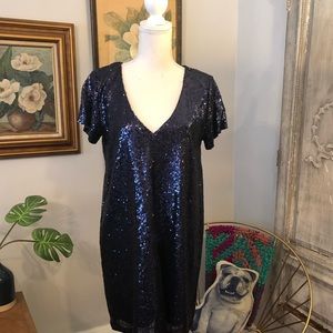 Lulus Light Up the Night Navy Blue Shift Dress